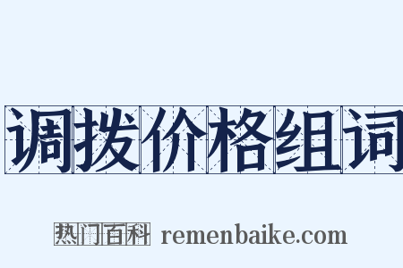 调拨价格组词是什么意思的图片